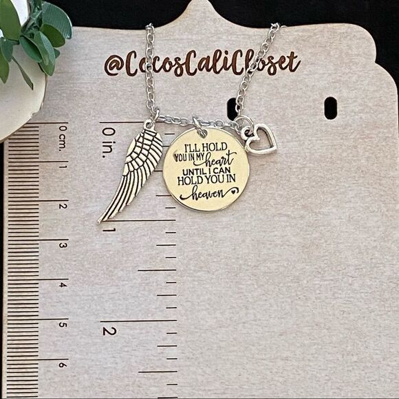 Angel Wing Heart Heaven Silver Plated Charm Pendant Necklace NWT - Picture 7 of 8